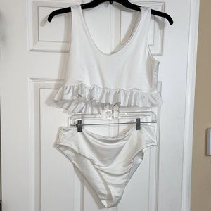 All White Pretty Little Thing Tankini